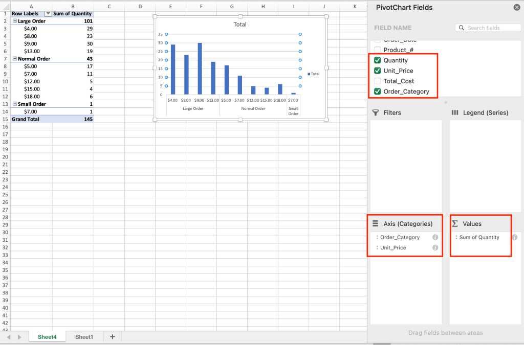 excel pivotchart column chart