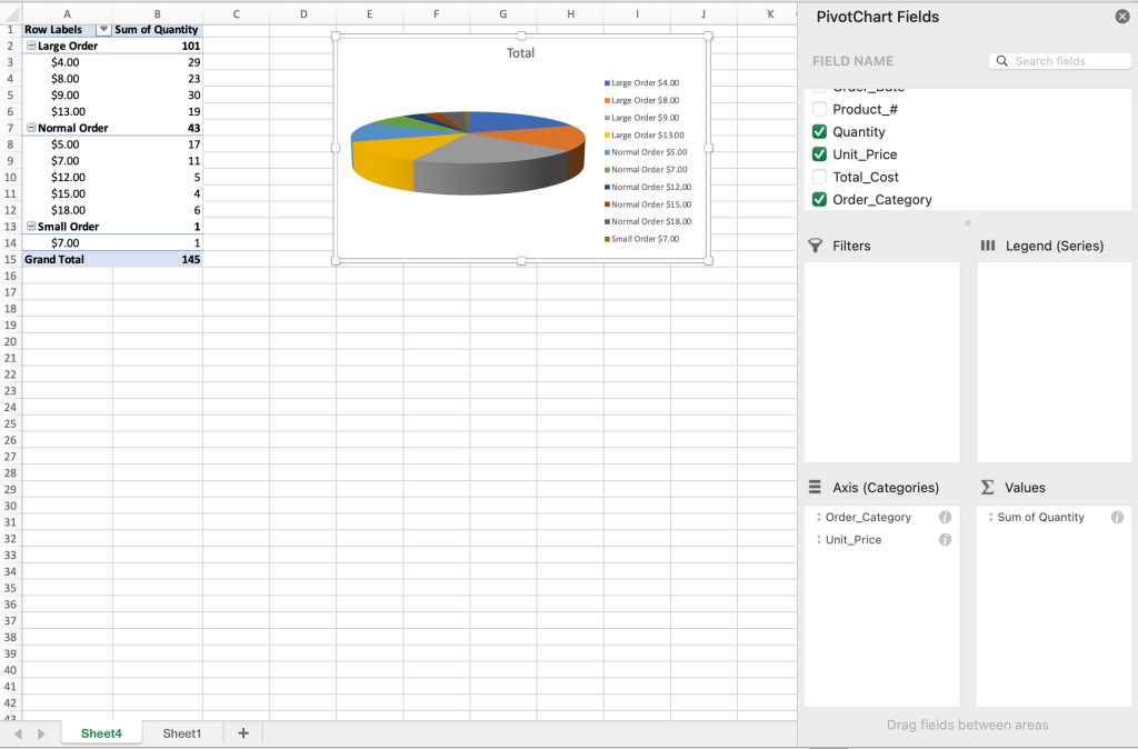 excel pivotchart 3d pie chart