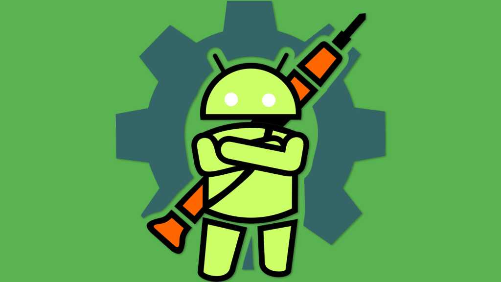 android bot in front of gear